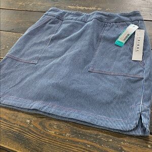 Tribal Pull-On Skort With Curved Hem Blue - M